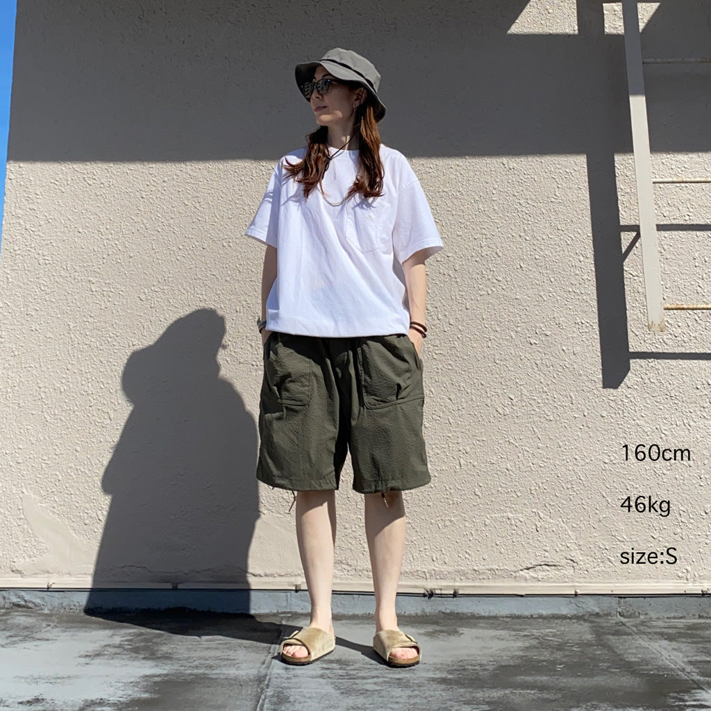 SASSAFRAS『OVERGROWN HIKER PANTS 1/2(COOL MAX SUCKER)』(OLIVE)