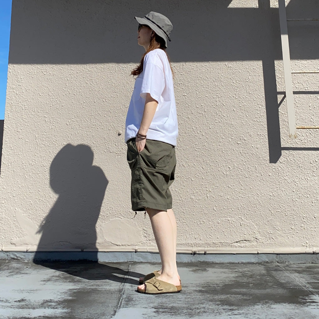 SASSAFRAS『OVERGROWN HIKER PANTS 1/2(COOL MAX SUCKER)』(OLIVE)