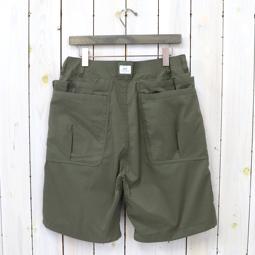 SASSAFRAS『OVERGROWN HIKER PANTS 1/2(COOL MAX SUCKER)』(OLIVE)