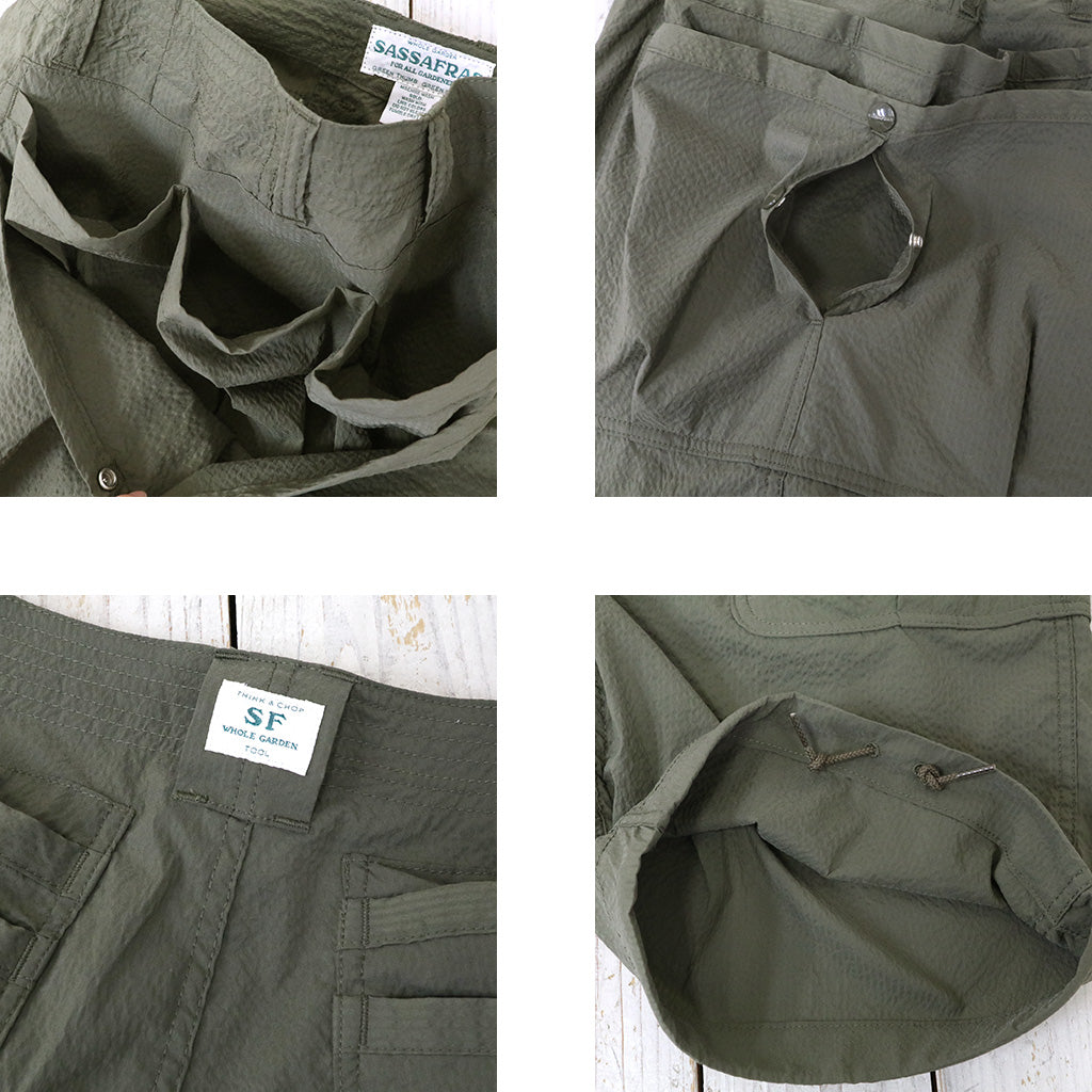 SASSAFRAS『OVERGROWN HIKER PANTS 1/2(COOL MAX SUCKER)』(OLIVE)