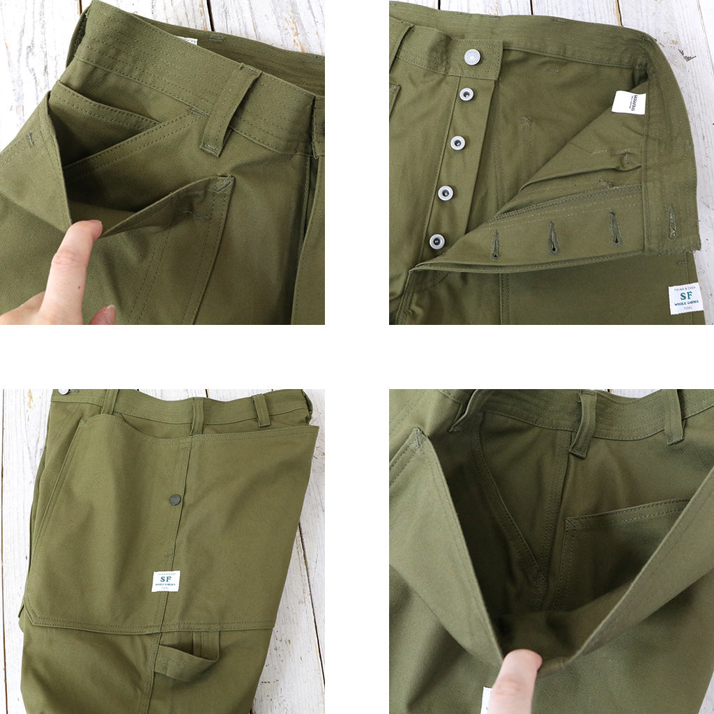 SASSAFRAS『FALL LEAF GARDENER PANTS 4/5(CANVAS)』(OLIVE)