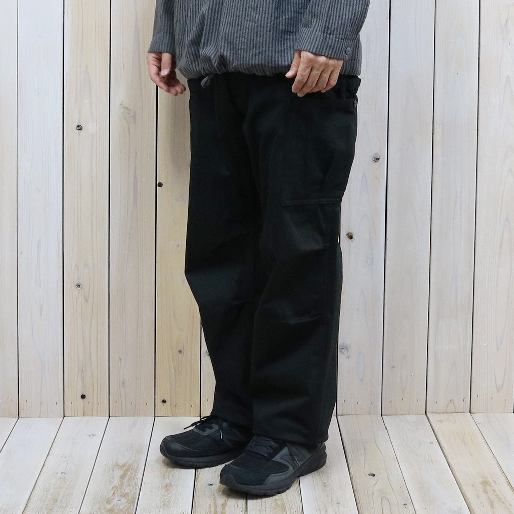 SASSAFRAS『OVERGROWN PANTS(MILITARY SATIN)』(BLACK)