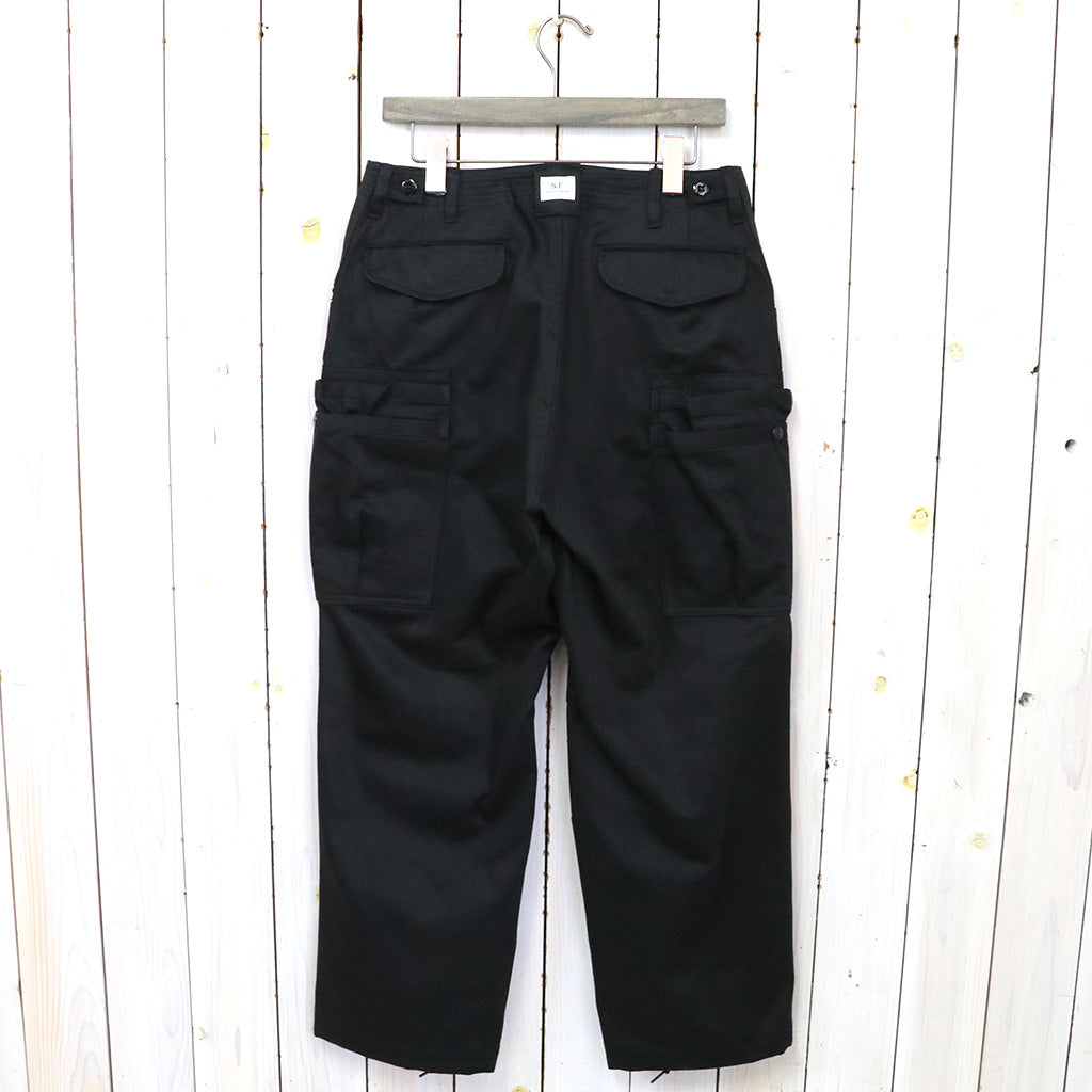 SASSAFRAS『OVERGROWN PANTS(MILITARY SATIN)』(BLACK)