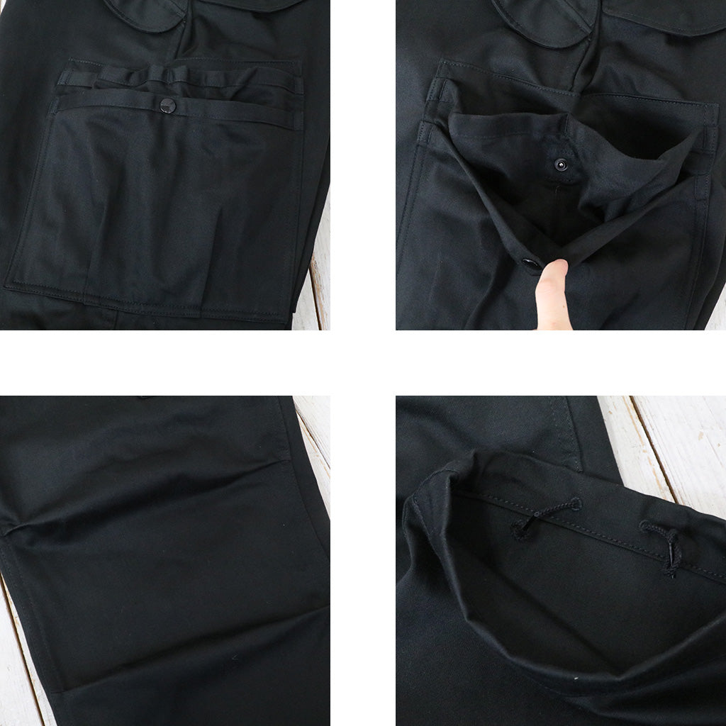 SASSAFRAS『OVERGROWN PANTS(MILITARY SATIN)』(BLACK)