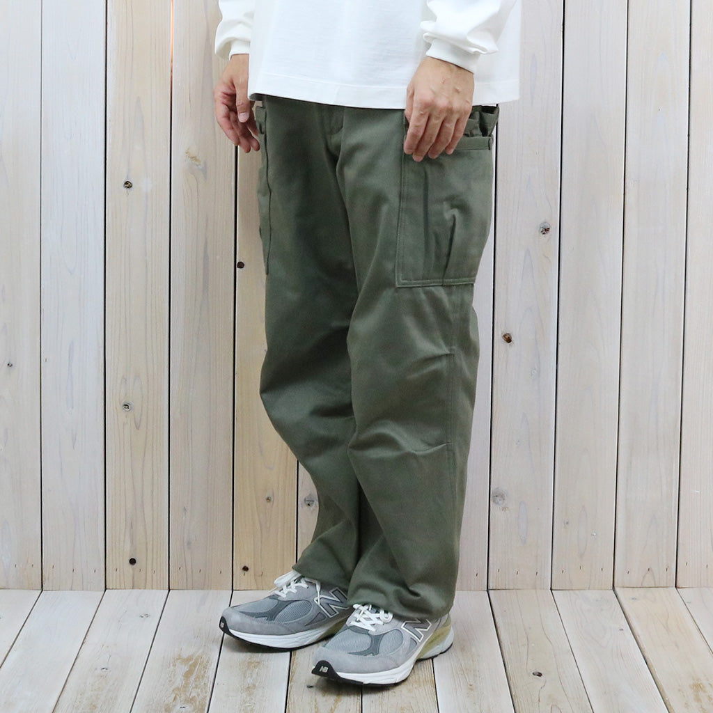 SASSAFRAS『OVERGROWN PANTS(MILITARY SATIN)』(OLIVE)