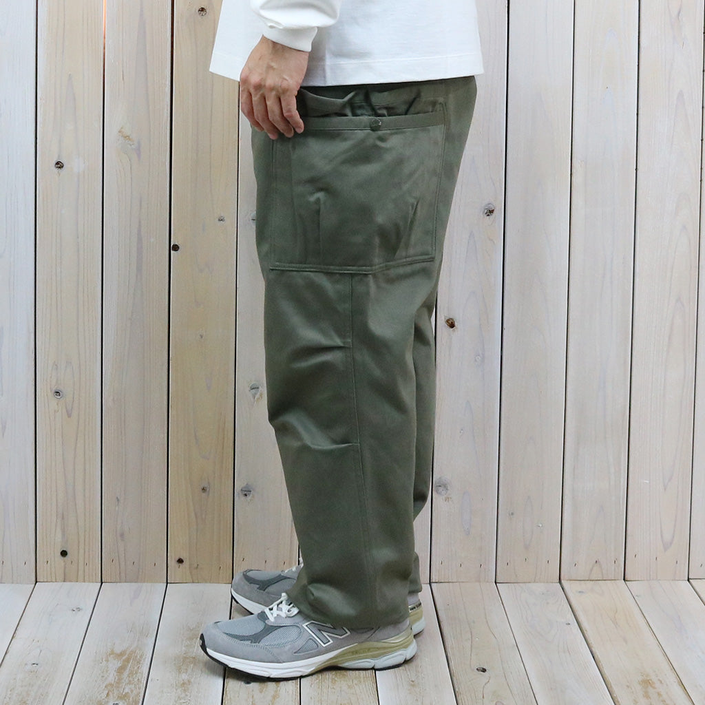 SASSAFRAS『OVERGROWN PANTS(MILITARY SATIN)』(OLIVE)