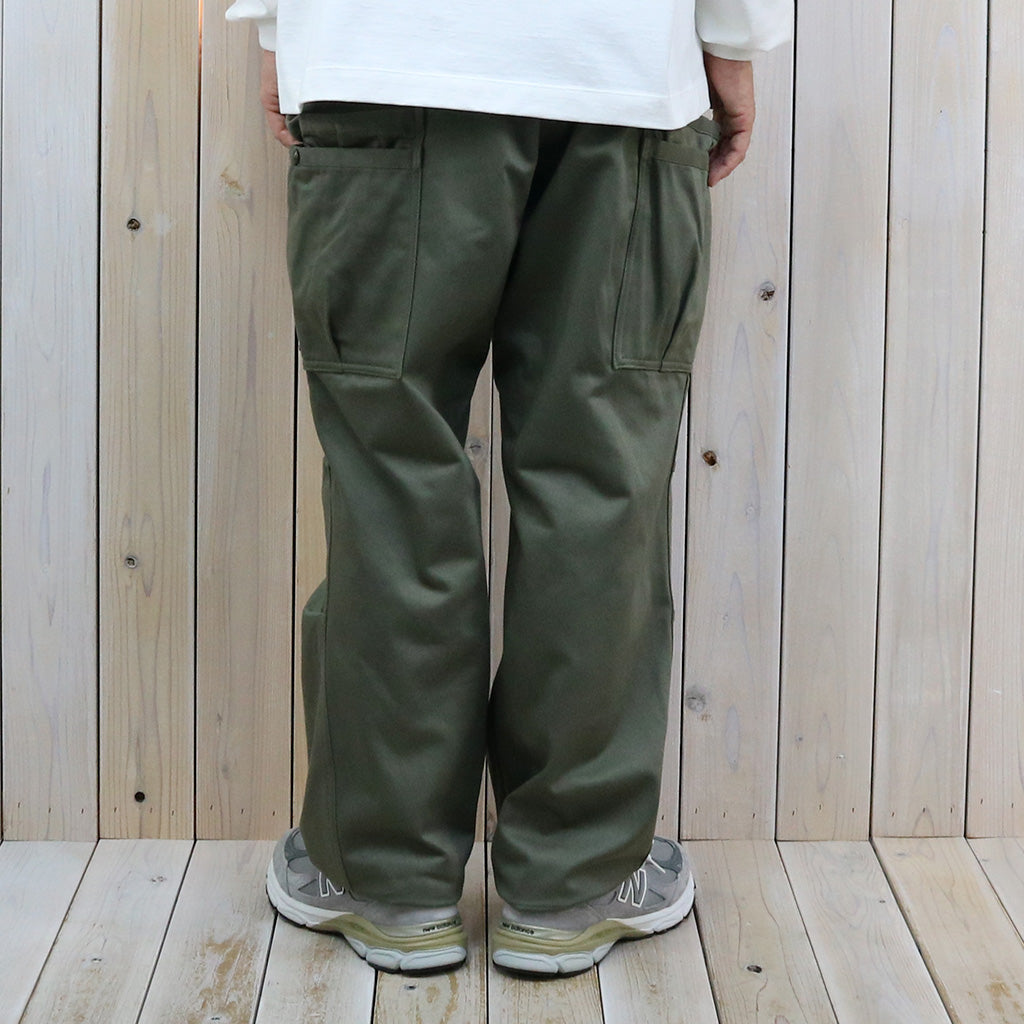 SASSAFRAS『OVERGROWN PANTS(MILITARY SATIN)』(OLIVE)