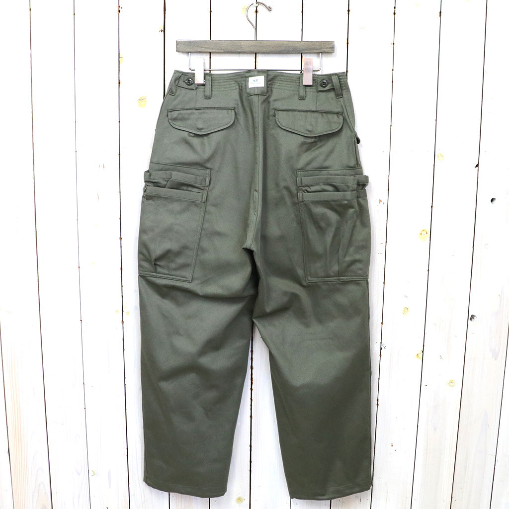 SASSAFRAS『OVERGROWN PANTS(MILITARY SATIN)』(OLIVE)