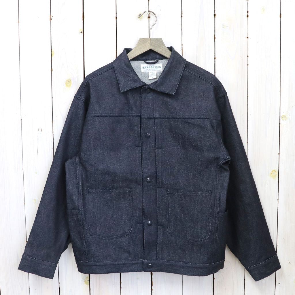 SASSAFRAS『GARDENERS JACKET(13oz SLAB DENIM)-INDIGO STICHT』