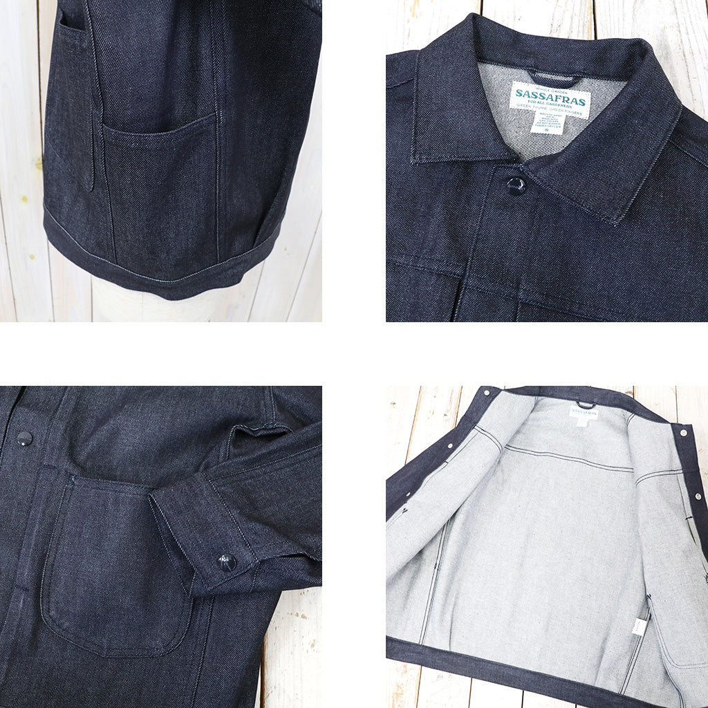 SASSAFRAS『GARDENERS JACKET(13oz SLAB DENIM)-INDIGO STICHT』