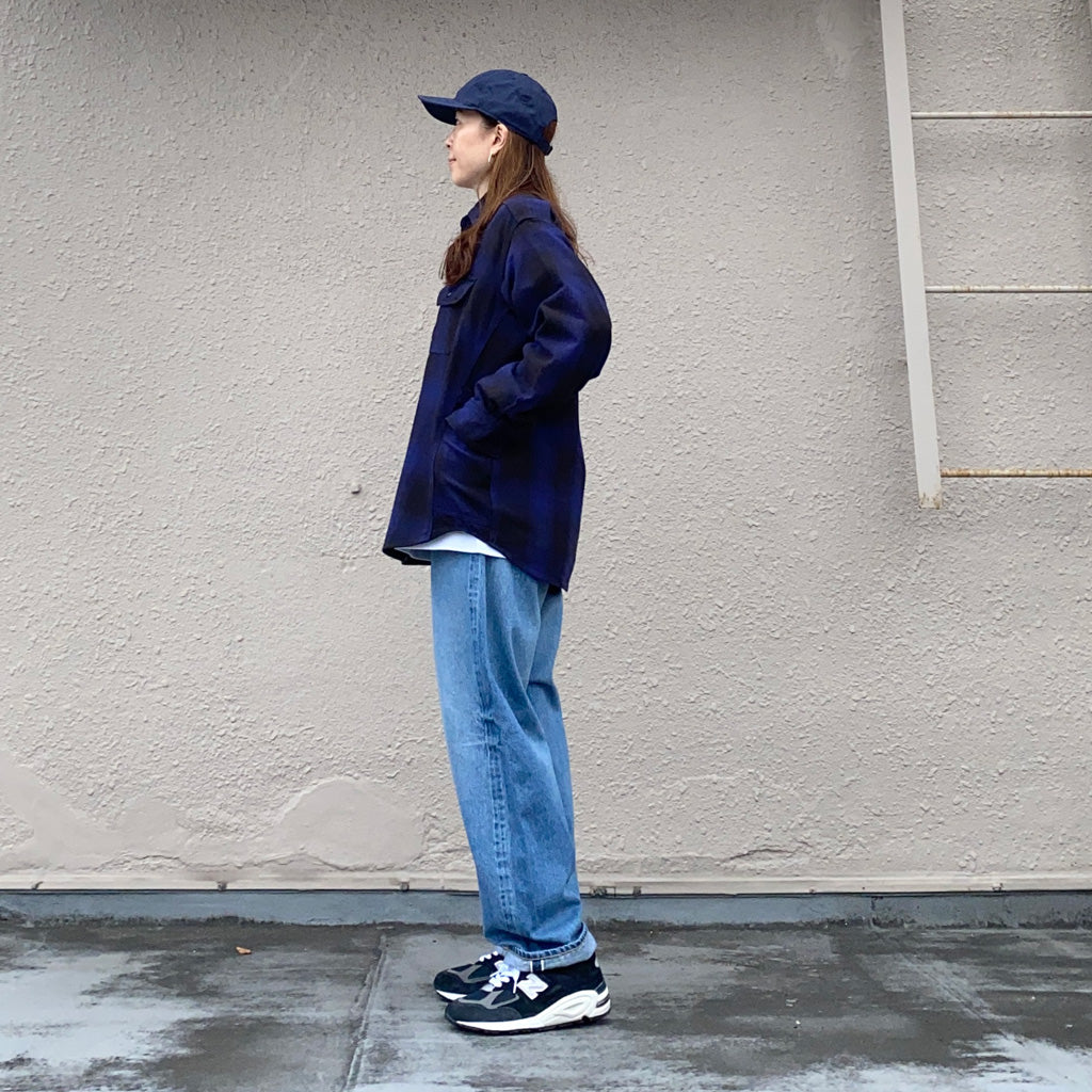 SASSAFRAS『GARDENER SHIRT(OMBRE CHECK)』(BLUE)