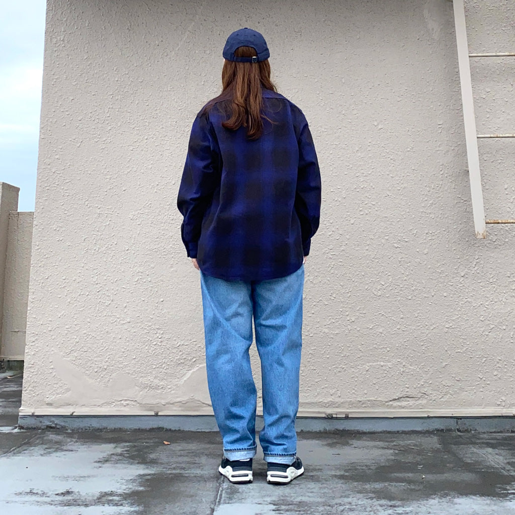 SASSAFRAS『GARDENER SHIRT(OMBRE CHECK)』(BLUE)