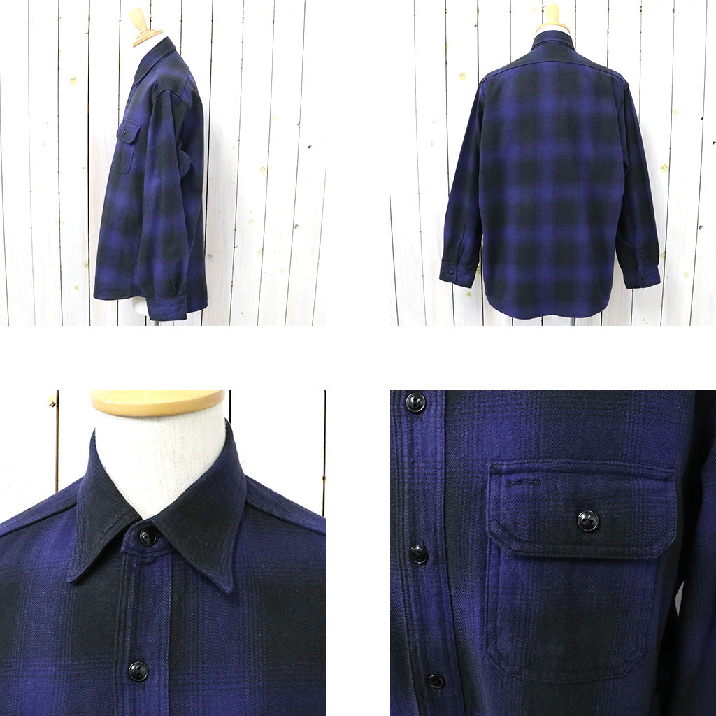 SASSAFRAS『GARDENER SHIRT(OMBRE CHECK)』(BLUE)