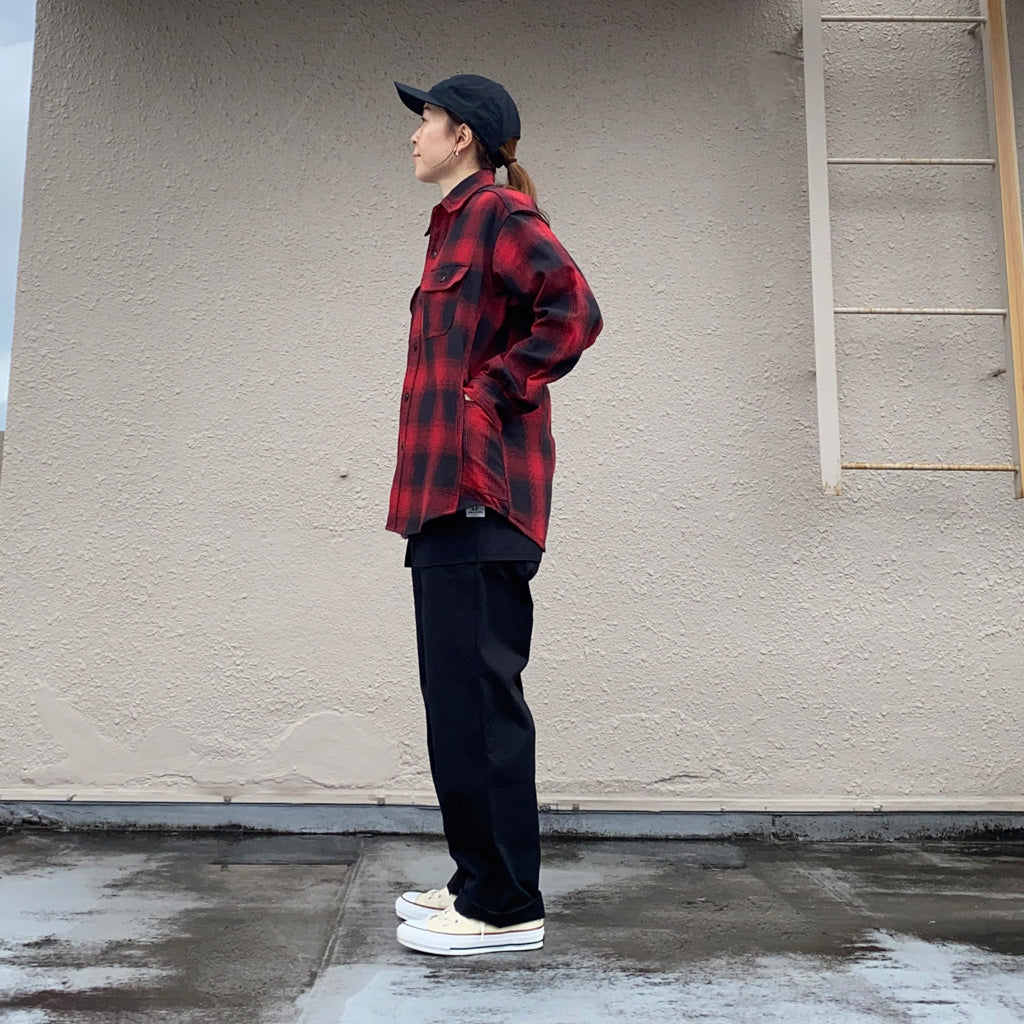 SASSAFRAS『GARDENER SHIRT(OMBRE CHECK)』(RED)