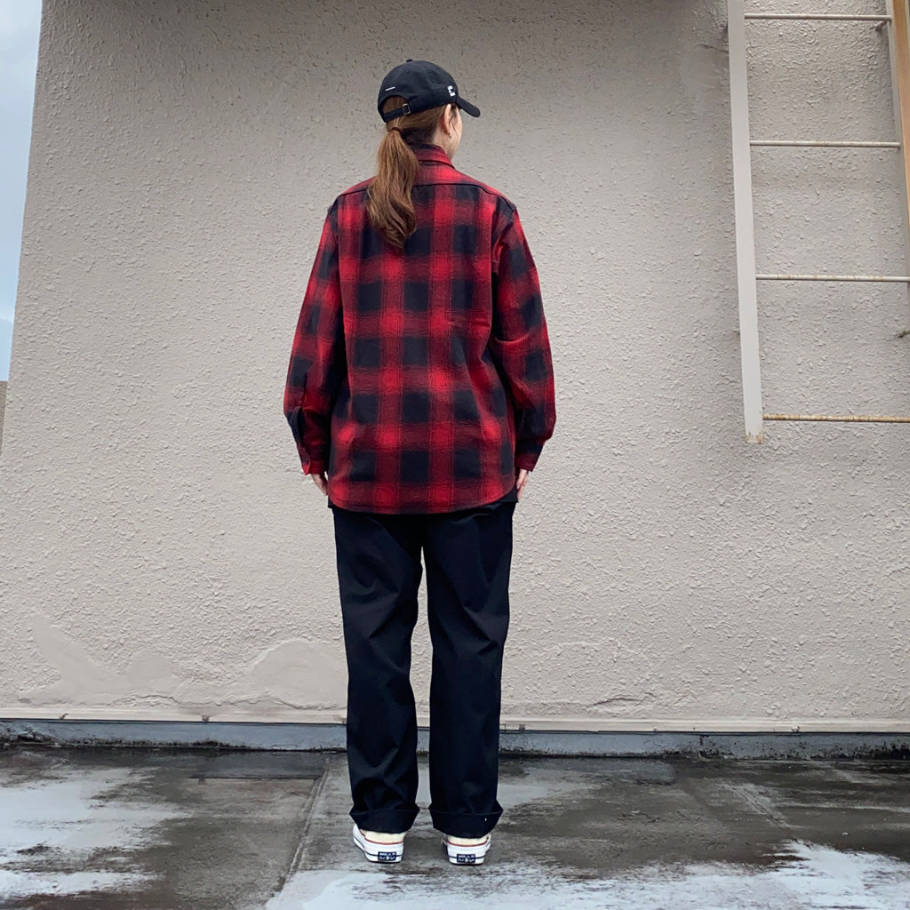 SASSAFRAS『GARDENER SHIRT(OMBRE CHECK)』(RED)