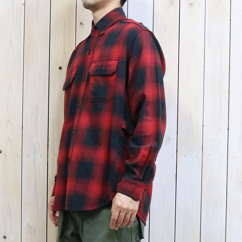 SASSAFRAS『GARDENER SHIRT(OMBRE CHECK)』(RED)