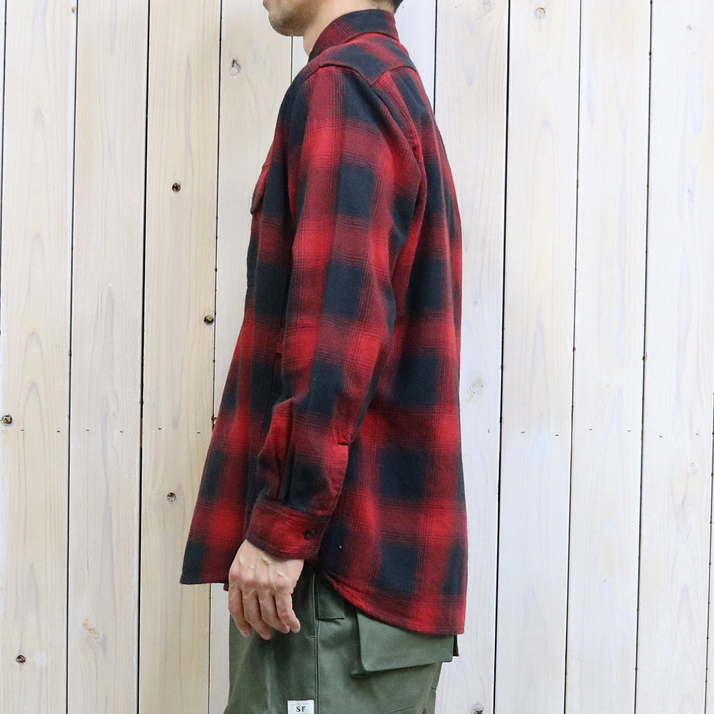 SASSAFRAS『GARDENER SHIRT(OMBRE CHECK)』(RED)