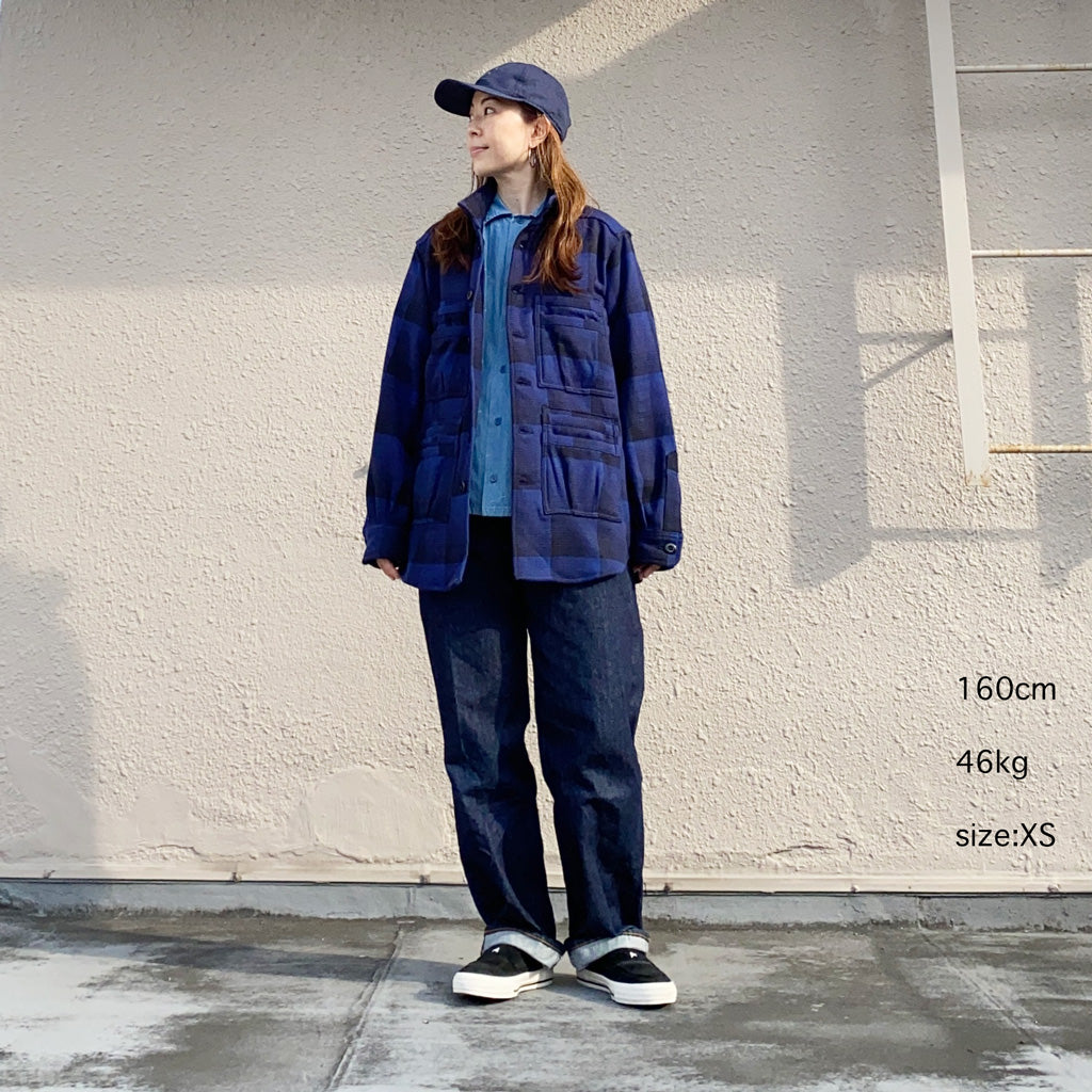 SASSAFRAS『OVERGROWN FATIGUE HALF(HEAVY FLANNEL)』(BLUE/BLACK)