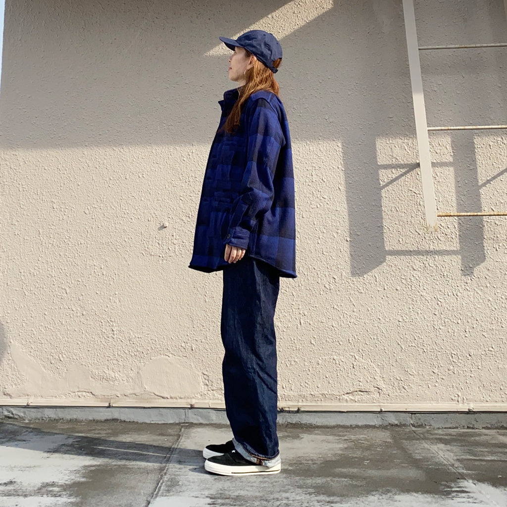 SASSAFRAS『OVERGROWN FATIGUE HALF(HEAVY FLANNEL)』(BLUE/BLACK)