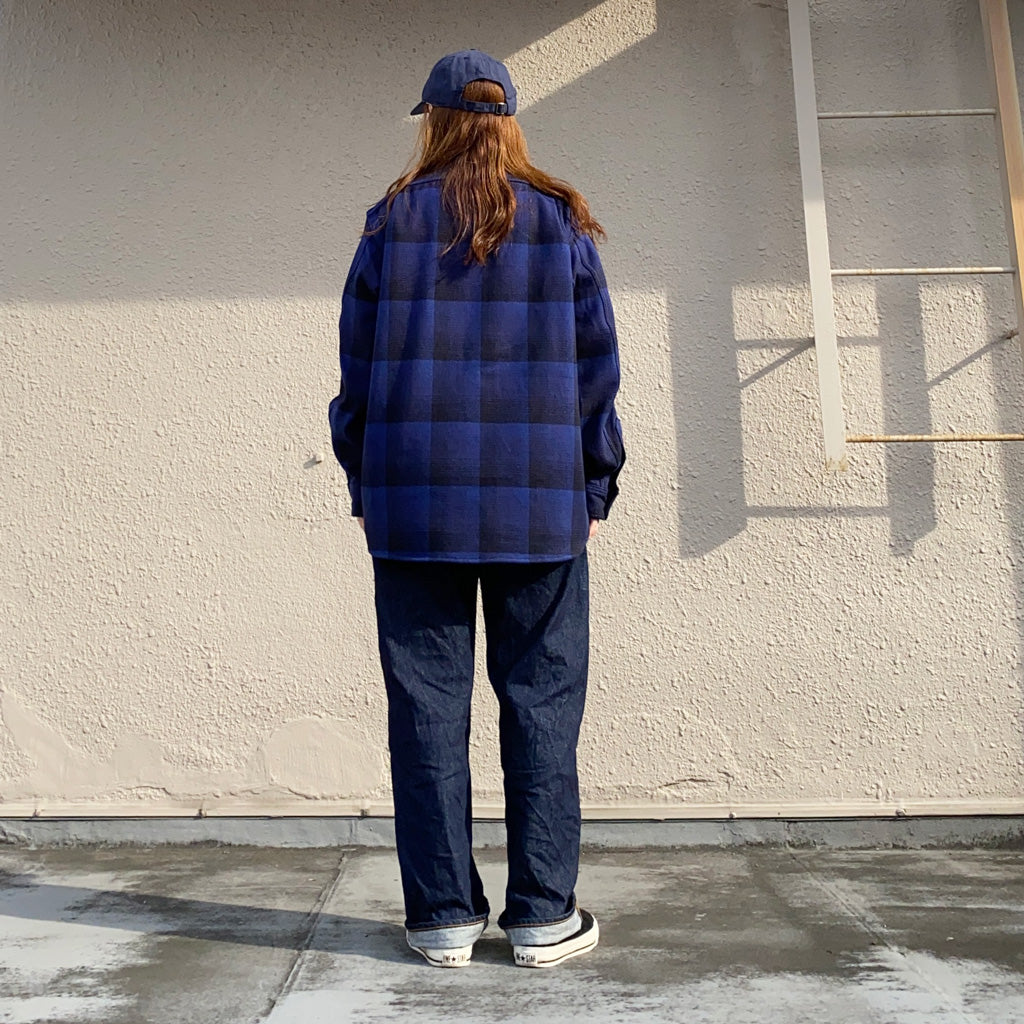 SASSAFRAS『OVERGROWN FATIGUE HALF(HEAVY FLANNEL)』(BLUE/BLACK)