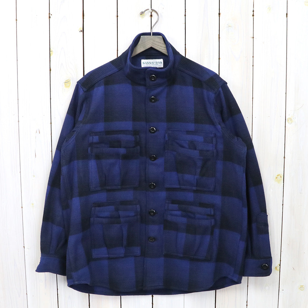 SASSAFRAS『OVERGROWN FATIGUE HALF(HEAVY FLANNEL)』(BLUE/BLACK)