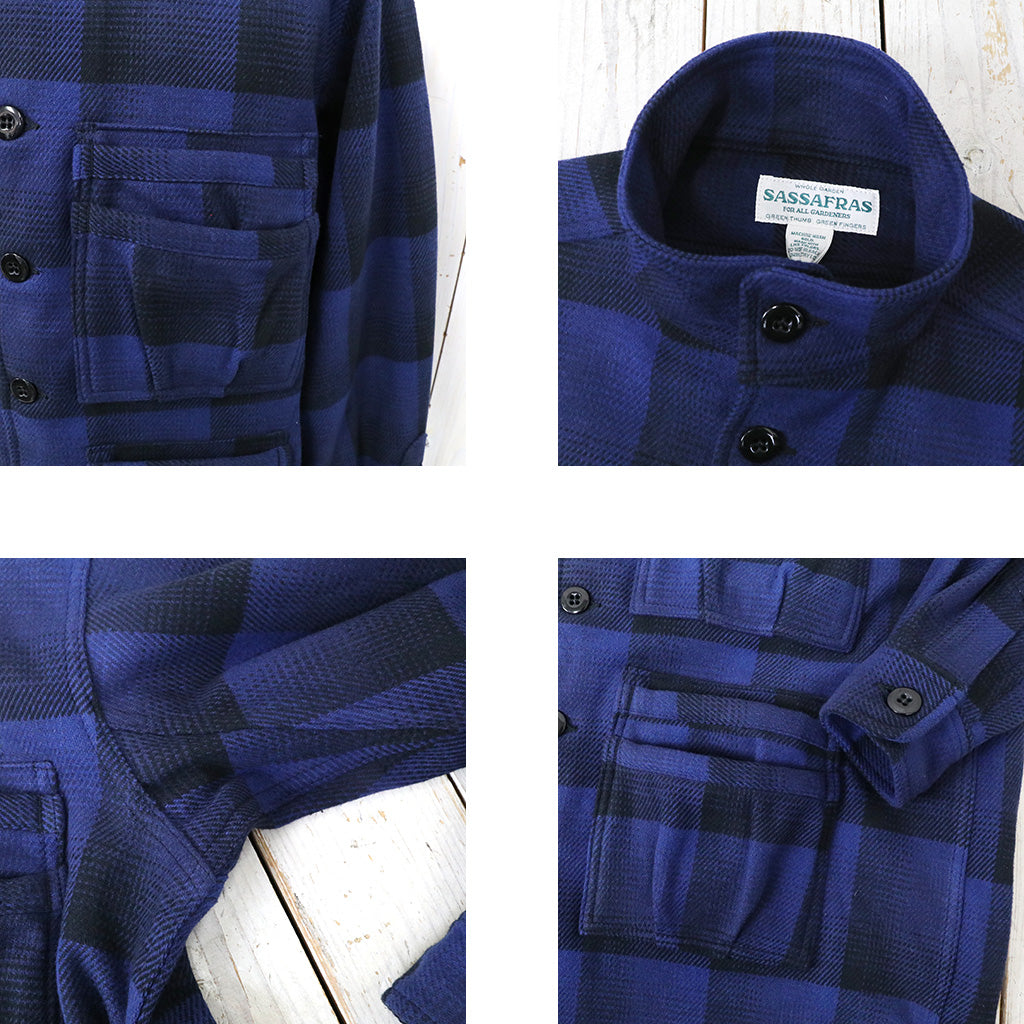 SASSAFRAS『OVERGROWN FATIGUE HALF(HEAVY FLANNEL)』(BLUE/BLACK)