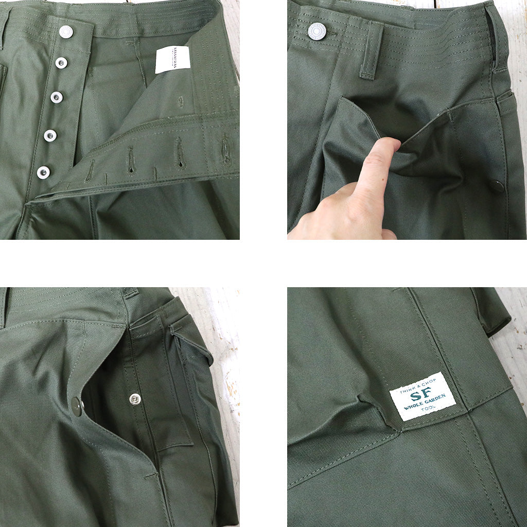 SASSAFRAS『DIGS CREW PANTS 4/5(DUCK)』(OLIVE)