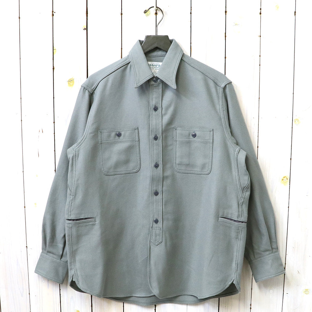 SASSAFRAS『GARDENING AT NIGHT SHIRT(HEAVY FLANNEL)』(DUSTY GRAY)