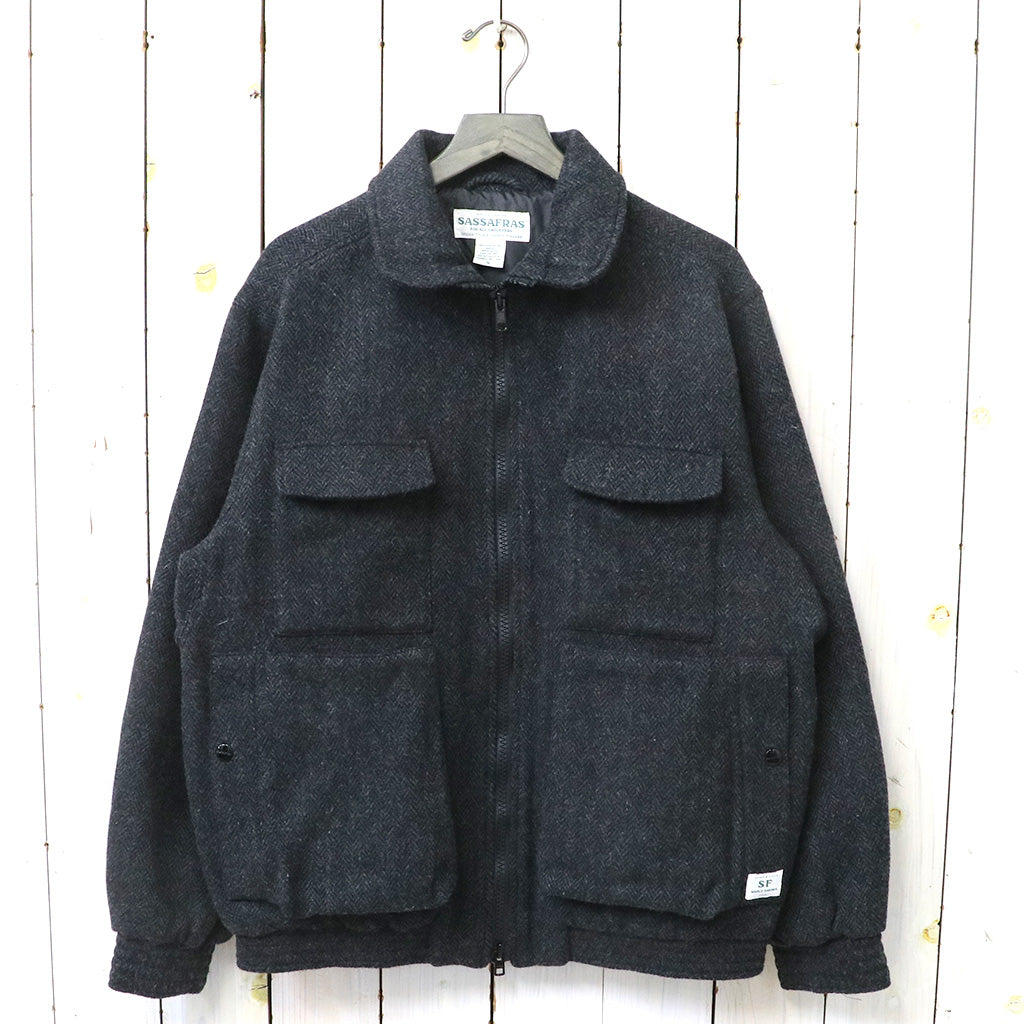 SASSAFRAS『D/C ARMOR JACKET HEAVY(HERRINGBONE BLANKET)』(CHARCOAL)