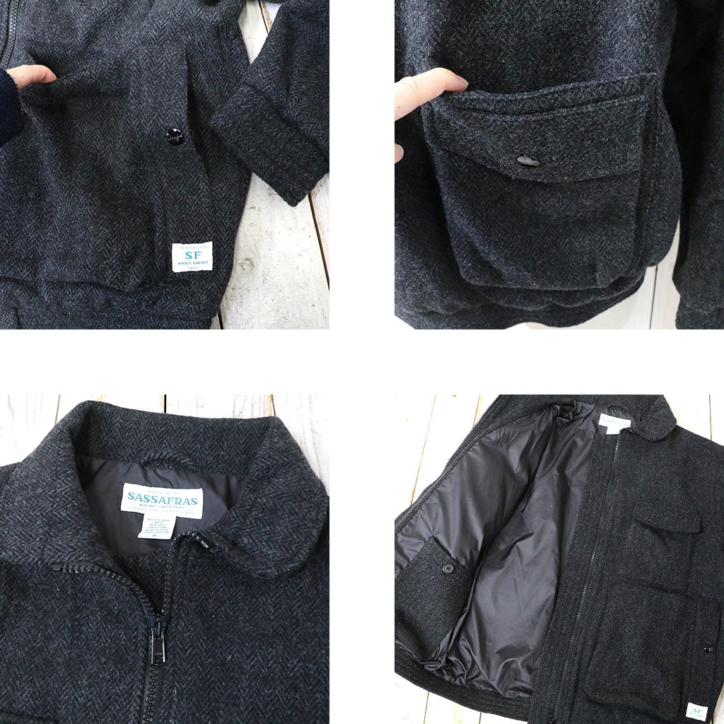 SASSAFRAS『D/C ARMOR JACKET HEAVY(HERRINGBONE BLANKET)』(CHARCOAL)