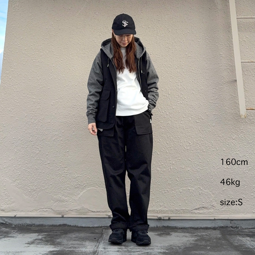 SASSAFRAS『CULTIVATOR PANTS(MILITARY SATIN)』(BLACK)