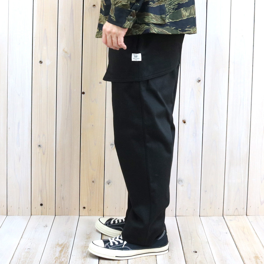 SASSAFRAS『CULTIVATOR PANTS(MILITARY SATIN)』(BLACK)