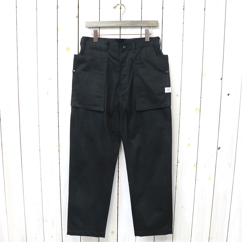 SASSAFRAS『CULTIVATOR PANTS(MILITARY SATIN)』(BLACK)