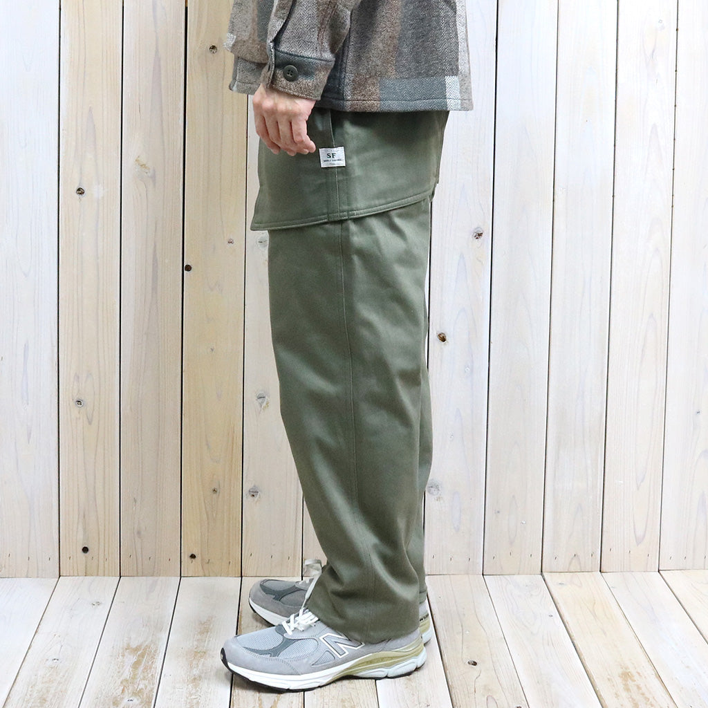 SASSAFRAS『CULTIVATOR PANTS(MILITARY SATIN)』(OLIVE)