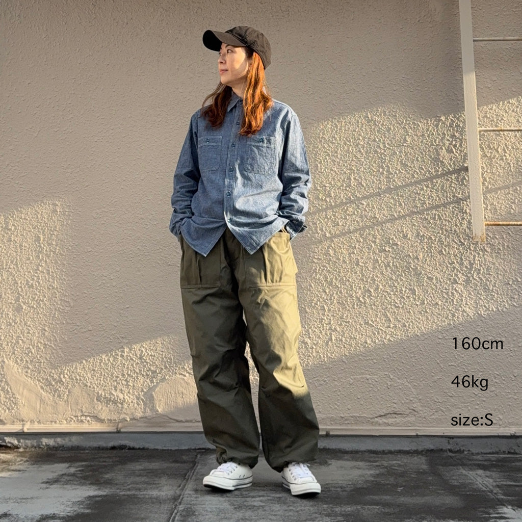 SASSAFRAS『CULTIVATOR PANTS(MILITARY SATIN)』(OLIVE)