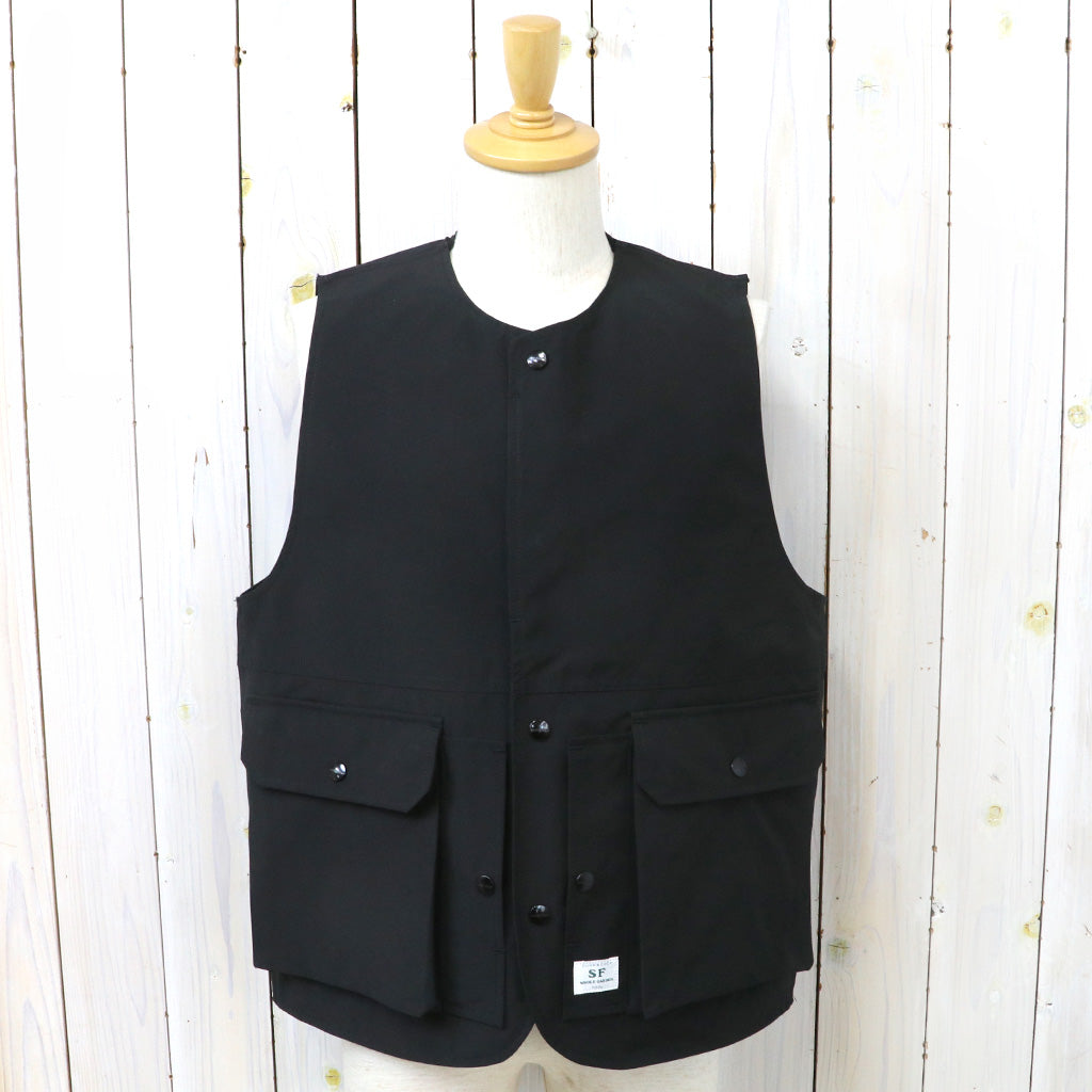 SASSAFRAS『CULTIVATOR VEST(P/C WEATHER)』(BLACK) – Reggieshop