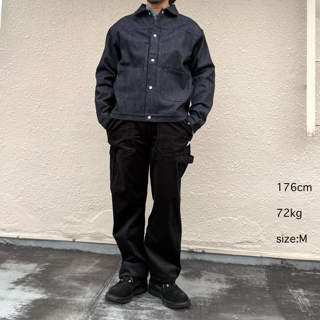 SASSAFRAS『FALL LEAF GARDENER PANTS(14W CORDUROY)』(BLACK)