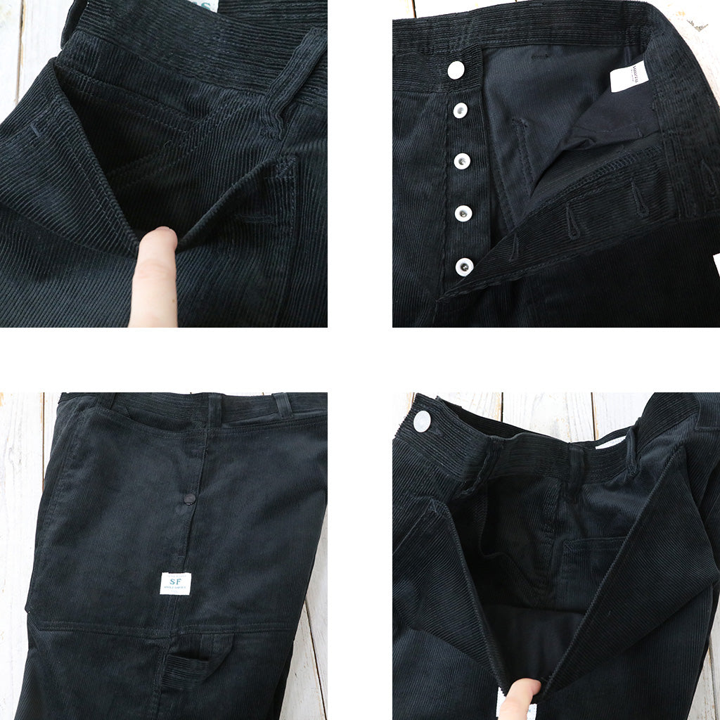 SASSAFRAS『FALL LEAF GARDENER PANTS(14W CORDUROY)』(BLACK)