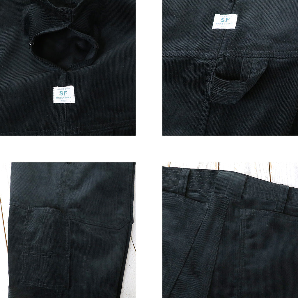 SASSAFRAS『FALL LEAF GARDENER PANTS(14W CORDUROY)』(BLACK)