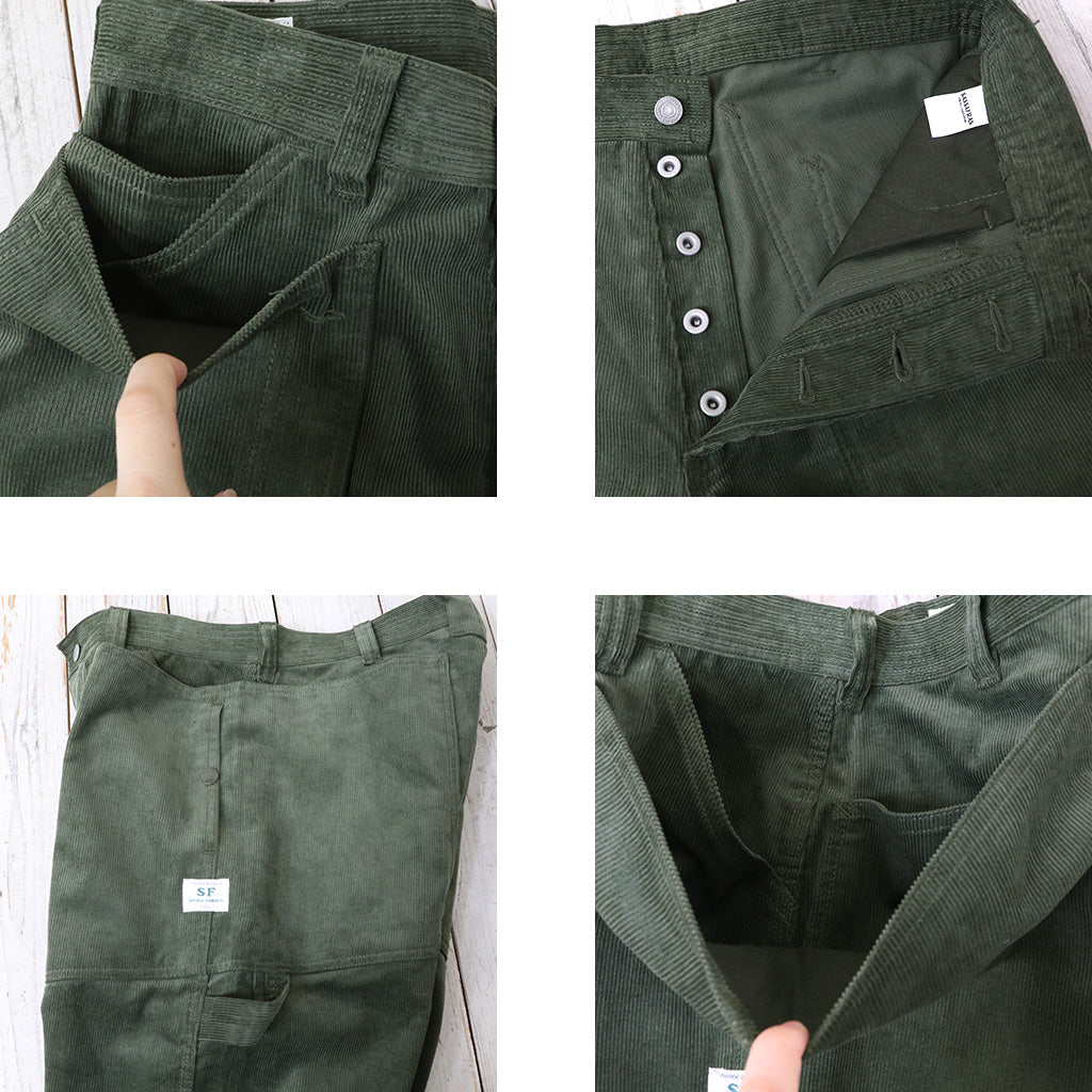 SASSAFRAS『FALL LEAF GARDENER PANTS(14W CORDUROY)』(OLIVE)