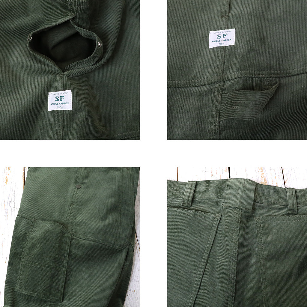 SASSAFRAS『FALL LEAF GARDENER PANTS(14W CORDUROY)』(OLIVE)