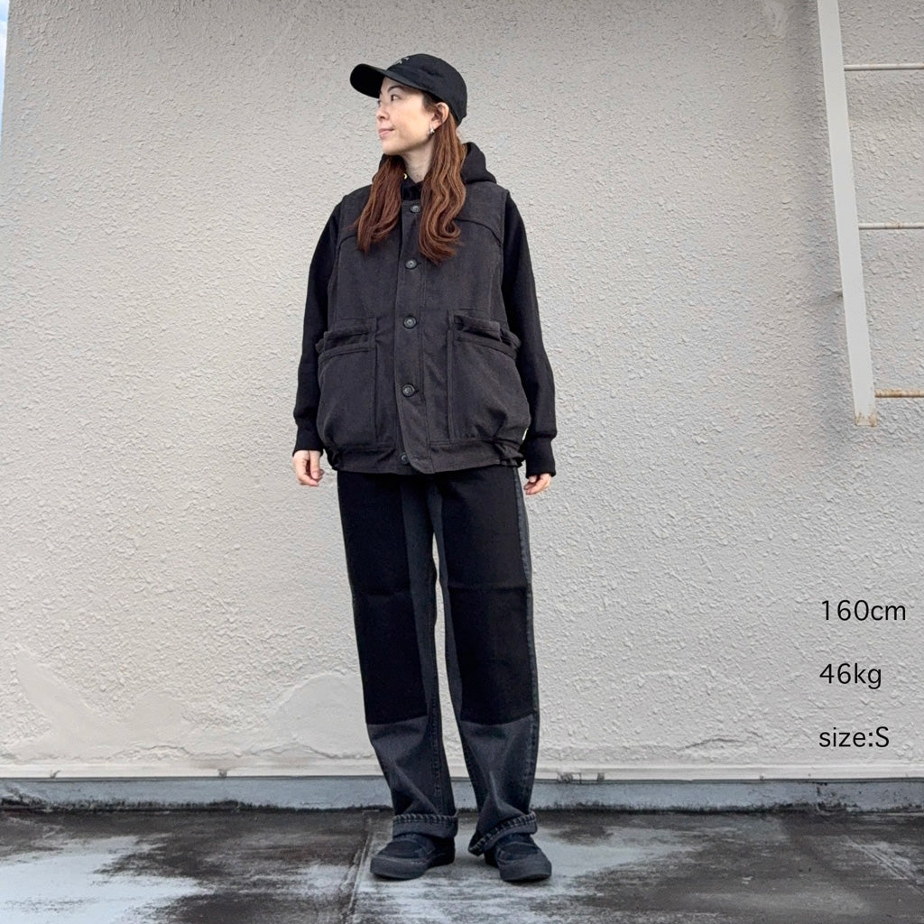 SASSAFRAS『OVERGROWN HIKER VEST(ACTIVE CORDUROY)』(BLACK)