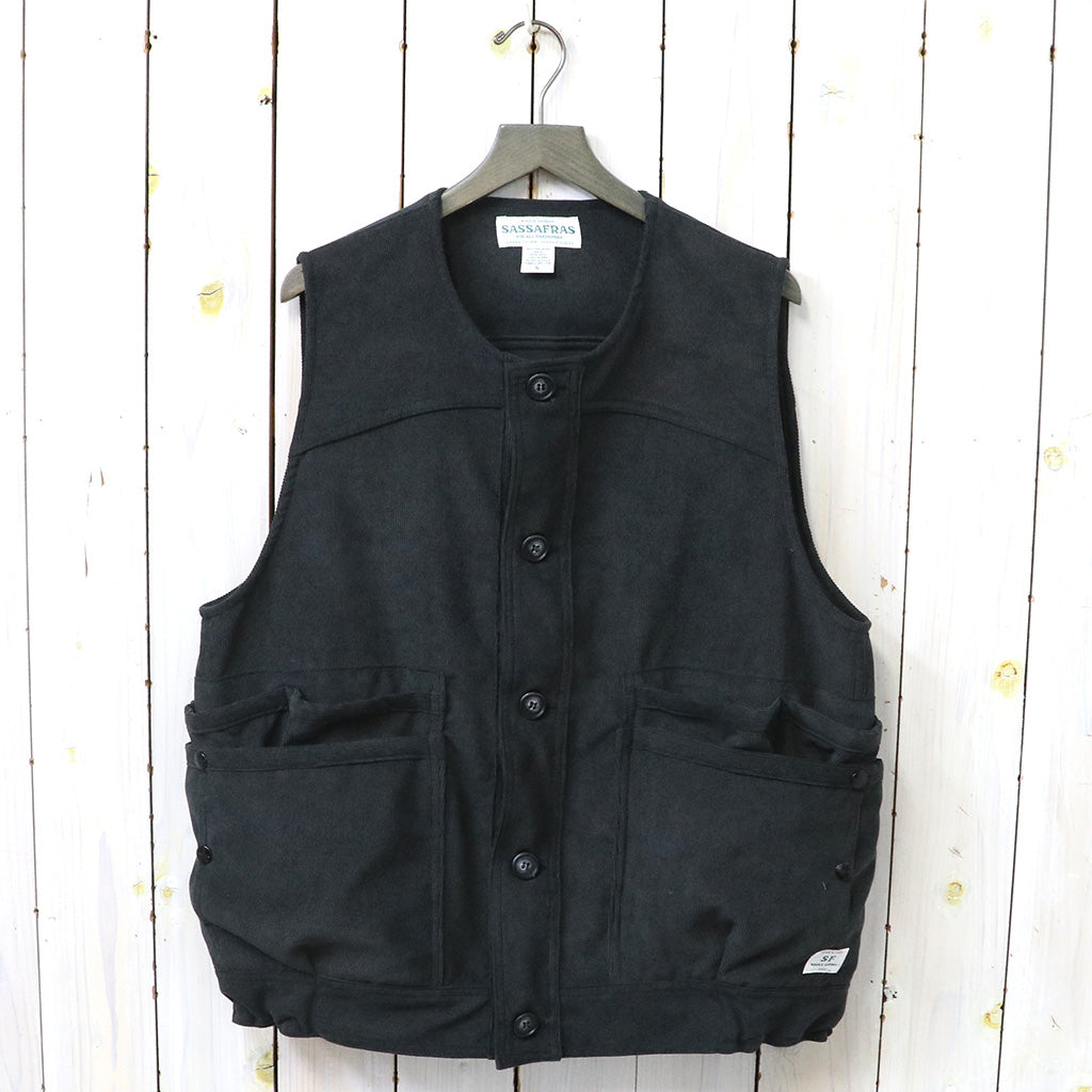 SASSAFRAS『OVERGROWN HIKER VEST(ACTIVE CORDUROY)』(BLACK)