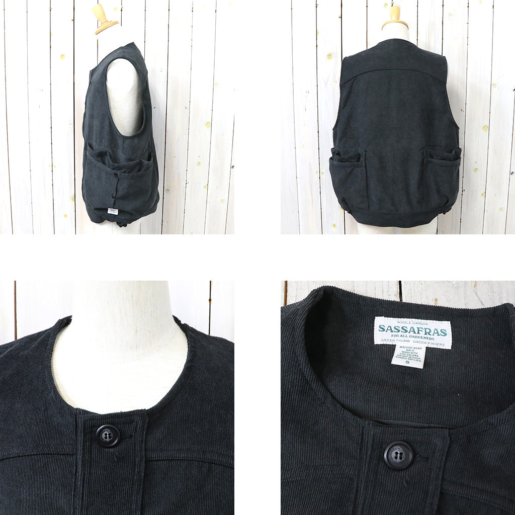 SASSAFRAS『OVERGROWN HIKER VEST(ACTIVE CORDUROY)』(BLACK)