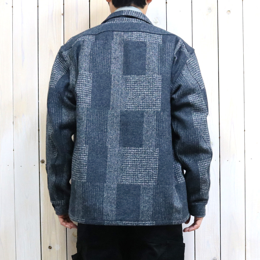 SASSAFRAS『DIGS CREW HALF(COTTON TWEED PATCH CHECK)』(CHARCOAL)