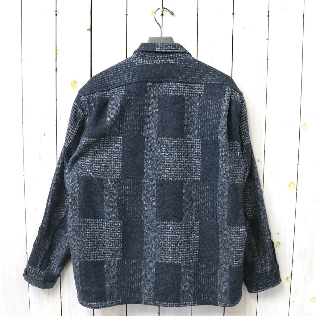 SASSAFRAS『DIGS CREW HALF(COTTON TWEED PATCH CHECK)』(CHARCOAL)