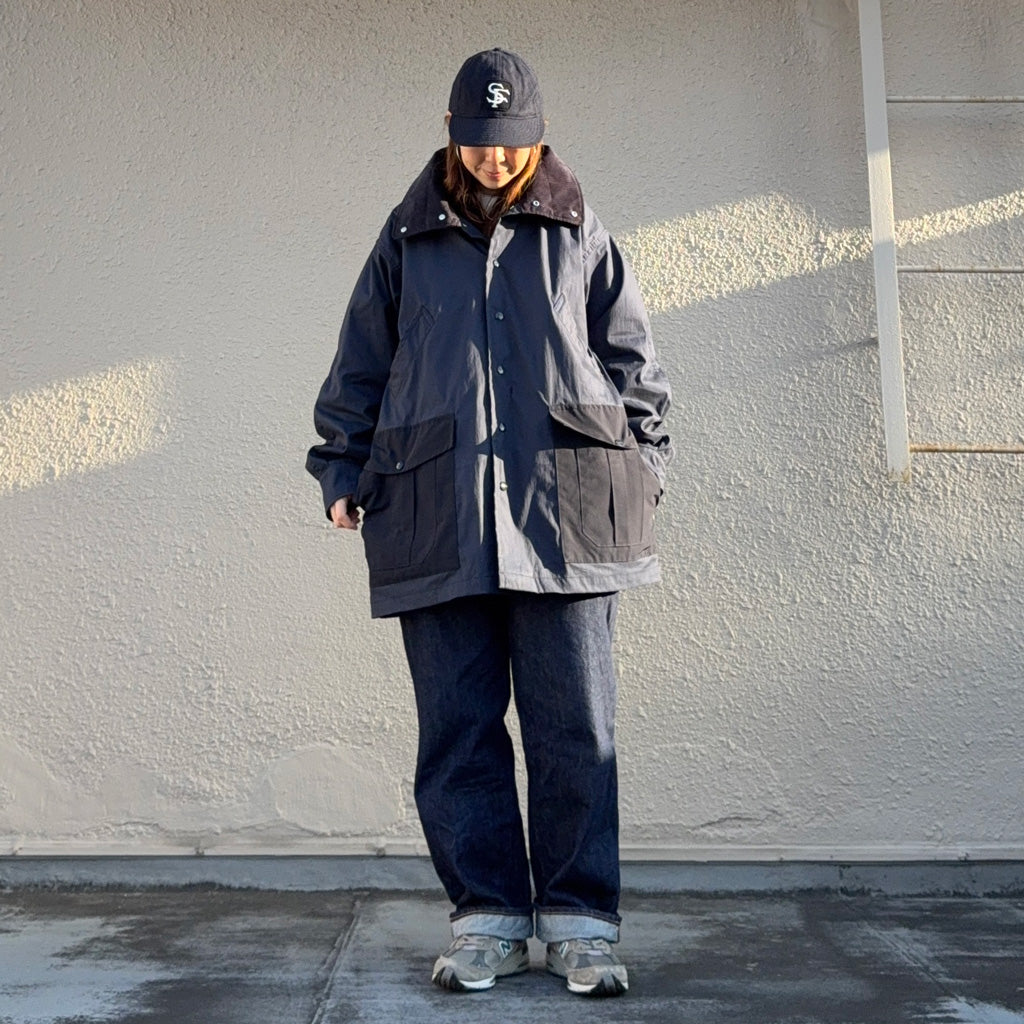 SASSAFRAS『BOTANICAL SCOUT TUBE COAT(C/N OXFORD)』(NAVY)