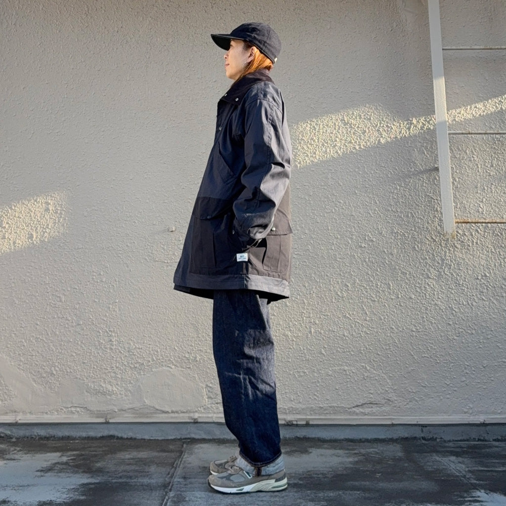 SASSAFRAS『BOTANICAL SCOUT TUBE COAT(C/N OXFORD)』(NAVY)