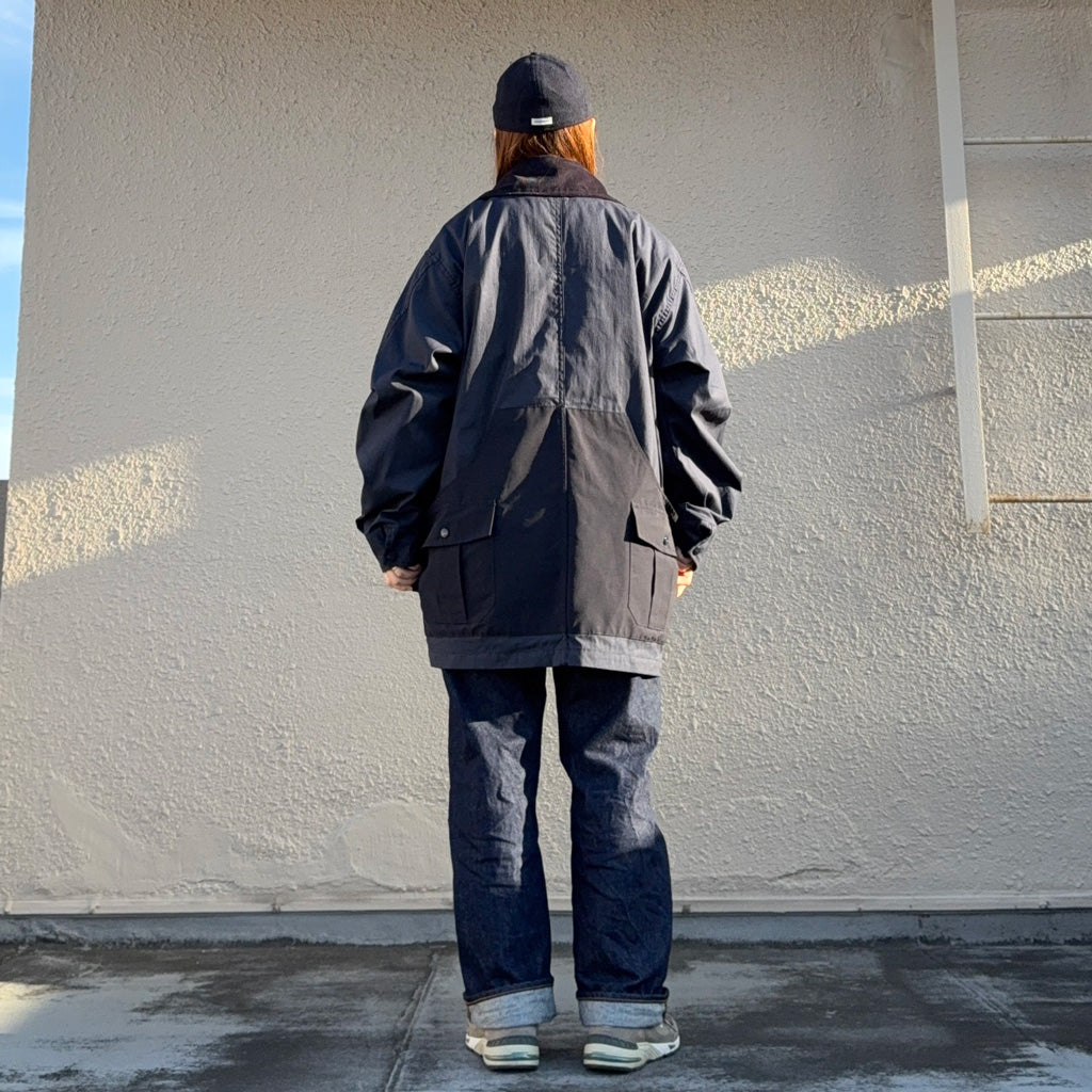 SASSAFRAS『BOTANICAL SCOUT TUBE COAT(C/N OXFORD)』(NAVY)