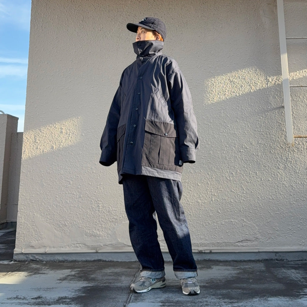 SASSAFRAS『BOTANICAL SCOUT TUBE COAT(C/N OXFORD)』(NAVY)